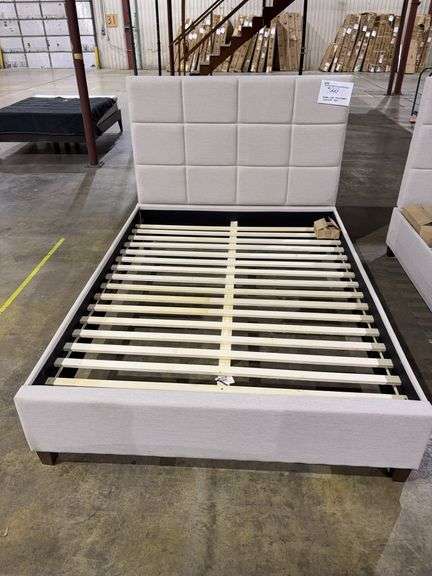 QUEEN SIZE BED W/ UPHOLSTERED HEADBOARD image