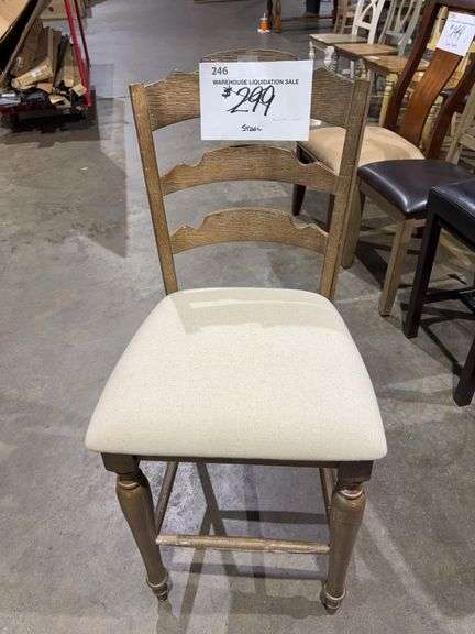 LADDER BACK BARSTOOL AUGUSTA CUSHIO - WINNERS ONLY, INC. image