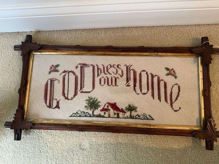 Cross stitch sampler   26 x 14” image