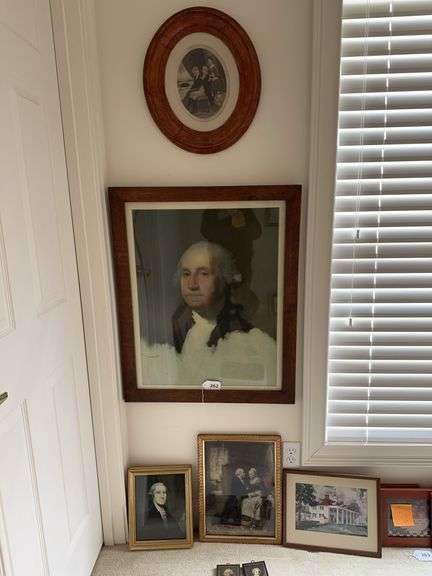 Lot of George Washington pictures. Ranging in sizes from 3.5 x 4  to 25.5 x 31.5” image