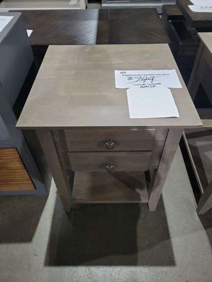 ALDER SHAKER END TABLE- SOLID WOOD AMISH W/2 DRAWERS image