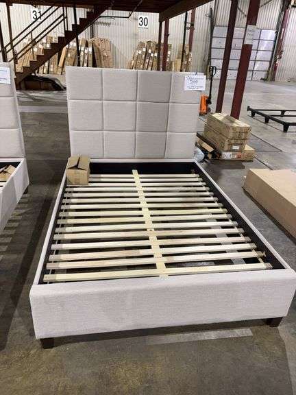 FULL SIZE BED WITH UPHOLSTERED HEADBOARD image