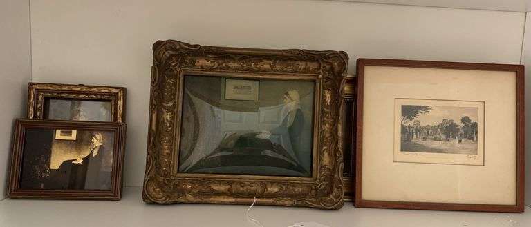 8 small framed pictures ranging in size : 5x 4 - 11x9 image