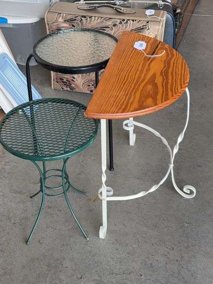 Wrought iron half round table, side tables image