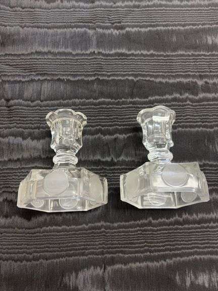 Pr of Fostoria Coun Spot candle sticks image