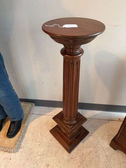 39”T wooden plant stand image