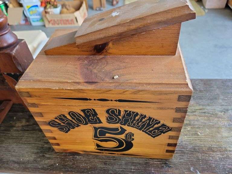 Wood Shoe Shine, Wood Shelf, Walnut Shelf image