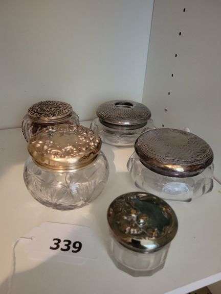 Antique Boudoir Powder Jars image