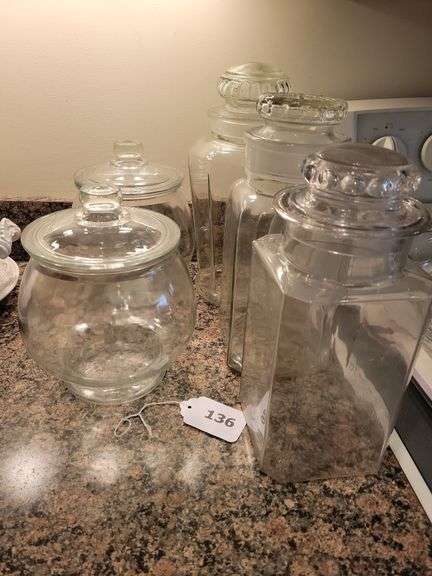 5 Clear Glass Canisters image