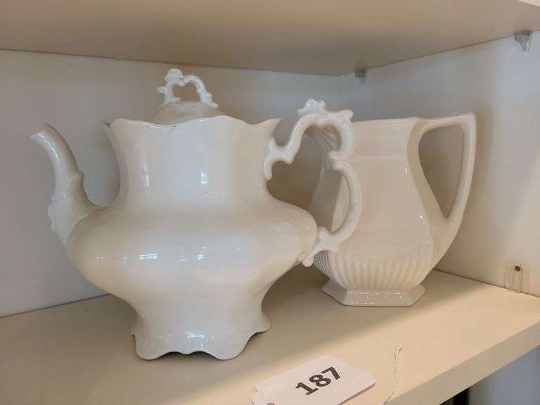 Johnson Brothers Fine Semi-Porcelain Teapot, Wm Adams & Sons English Ironstone Pitcher (England) image