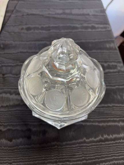 8” Fostoria coin spot candy dish image