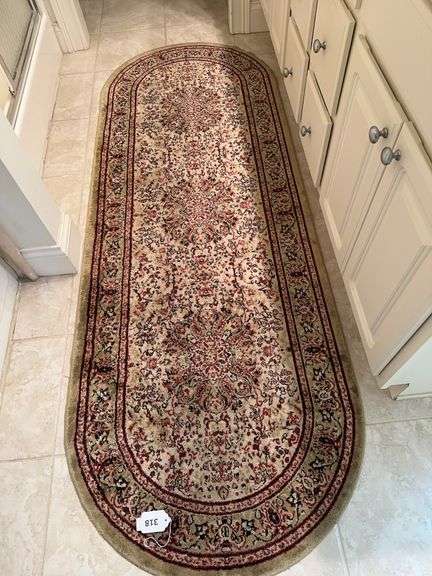 84” x 31” Asian style oval rug image