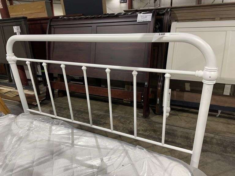 Queen metal headboard and footboard image