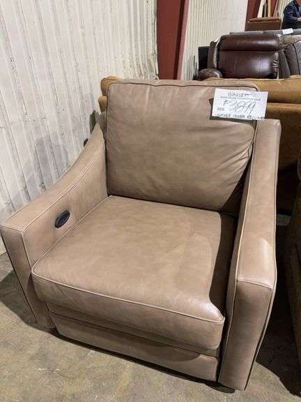 Leather power recliner image