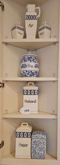 7 PC Canisters,  Blue and white image