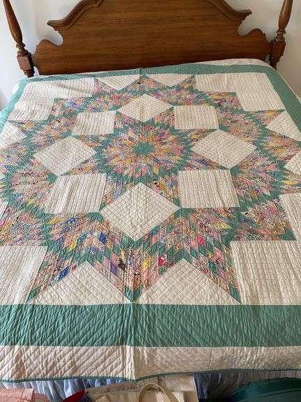 Vintage unused quilt, “Lonestar pattern” 86“ x 86“ image