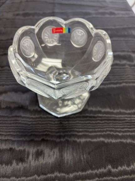 5 Fostoria Coin spot pedestal dishes image