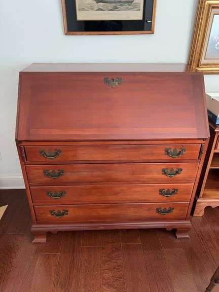 4 drawer Willett Solid Wildwood Cherry Secretary  38”x 20”x 39 3/4 “ image