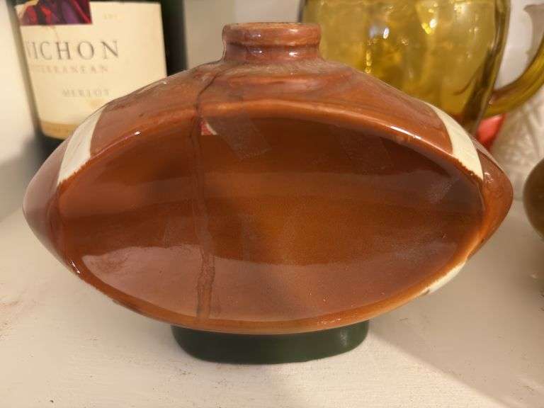 Football Beam bottle, vintage Firex fire extinguisher, milkglass vases, PartyLite candleholders, misc