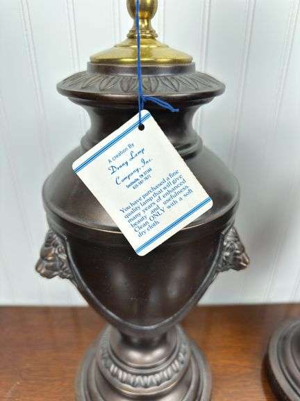 Pair of 30” lamps in bronze finish