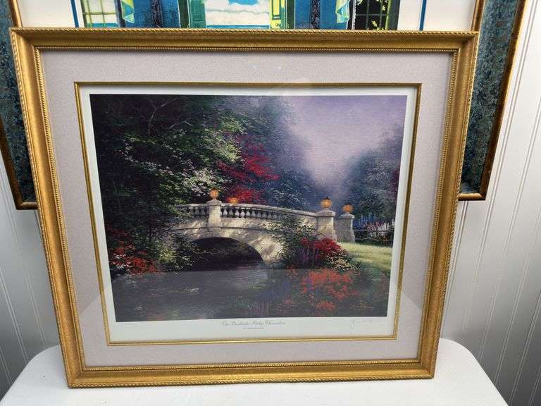 Two framed prints by Jonna White and Thomas Kincaid