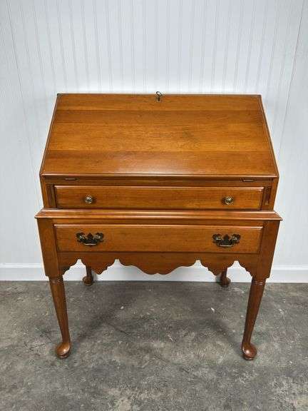 Davis Cabinet Company drop-front Secretary in furnished cherry finish