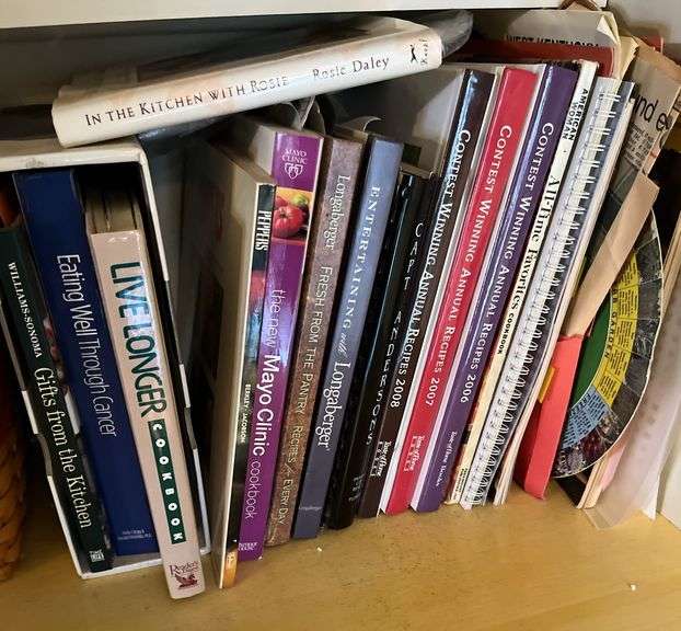 Longaberger school desk basket 2001, cook books
