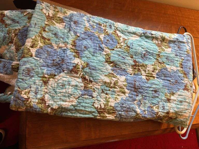 Neckties, twin bed spread, table scarf