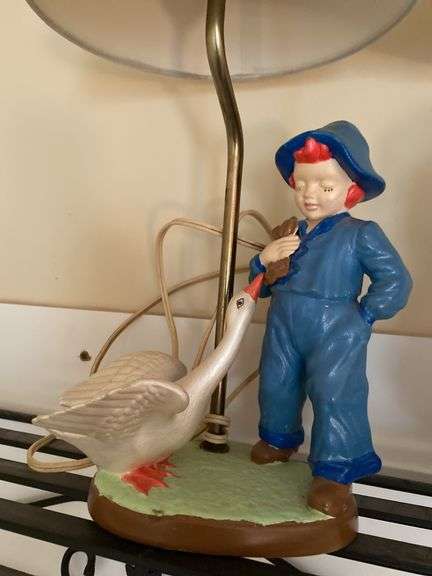 Pair of vintage ceramic lamps, 17”h