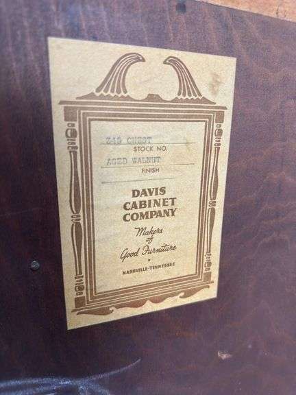 Davis cabinet company six drawer chest in dark walnut