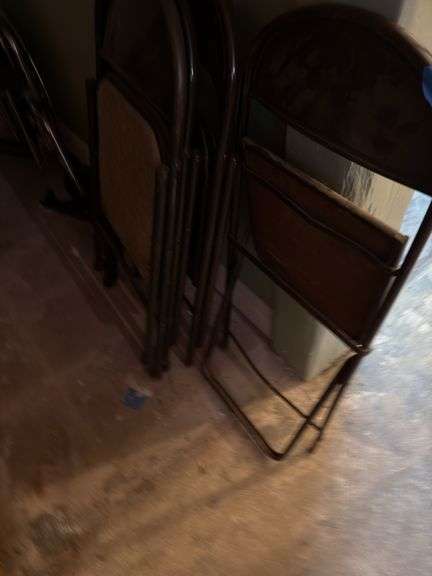 5 folding chairs, various styles