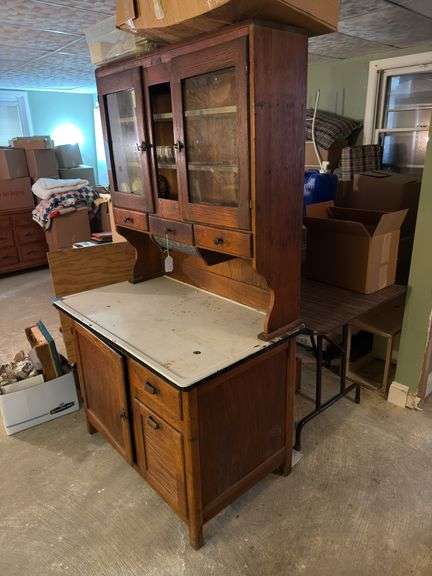 Antique kitchen cabinet with porcelain top & flour bin 41" x 71" x 25"