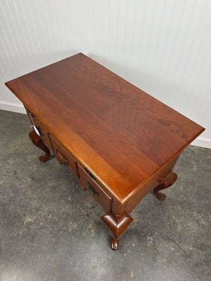 Chippendale style solid cherry low boy, six drawer chest with queen ann legs