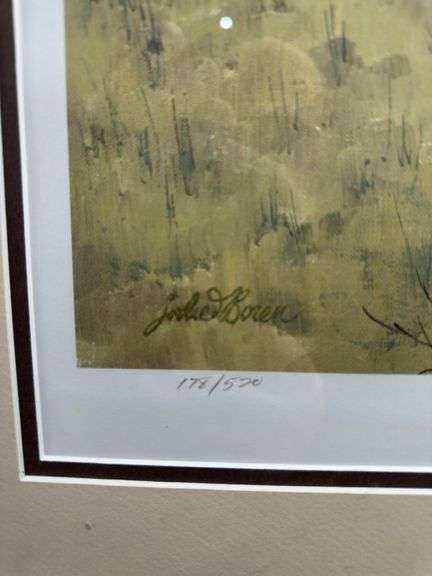National wild turkey Federation framed print “ Lonestar trilogy” Julie Boren and “End of the Run” by Hayden Lambson