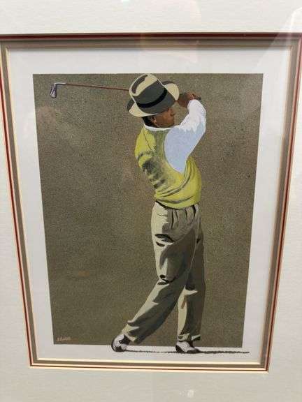 6 pc Framed Golf Prints