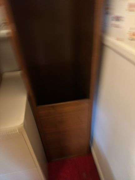 3 CD changer plus 2 speakers wooden cabinet 46” h x 13” w x 12” d , record holder and records and cassettes