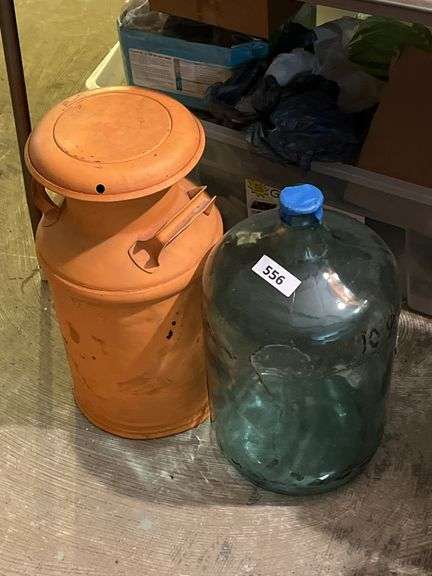 Carboy & painted milk can