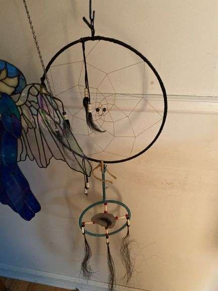 Stain glass angel and butterflies, dream catchers, pocket hangers