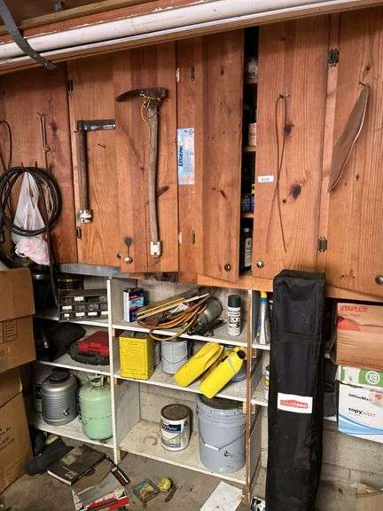 Contents of back wall cabinets