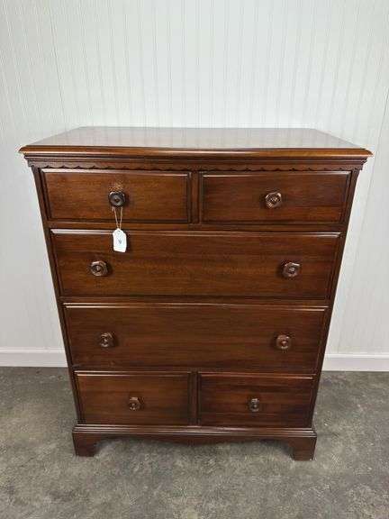 Davis cabinet company six drawer chest in dark walnut