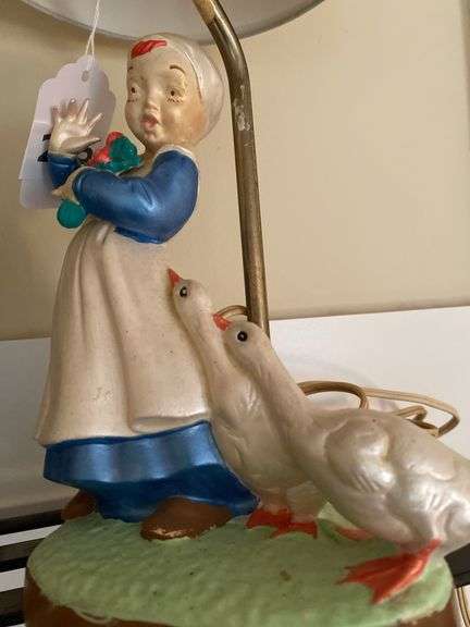 Pair of vintage ceramic lamps, 17”h