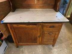 Antique kitchen cabinet with porcelain top & flour bin 41" x 71" x 25"