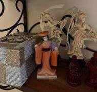 Miniature Asian figurines and items and pictures