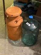 Carboy & painted milk can