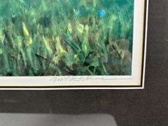 2 Prints by Michael Stidham (1954), titled "Four Permit fish in shallows” and Tarpon