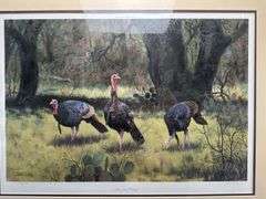 National wild turkey Federation framed print “ Lonestar trilogy” Julie Boren and “End of the Run” by Hayden Lambson