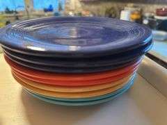 8 Fiesta berry bowls, 6 saucers, 9 salad plates
