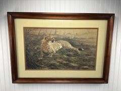 “Lazy Afternoon” by Alan Hunt, Lion by Barnett, cheetah by Harry Antes