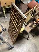 Type tray, brace & bits, meat grinder, block w/ no blade, cast iron lid, shaver, 2 chairs