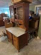 Antique kitchen cabinet with porcelain top & flour bin 41" x 71" x 25"